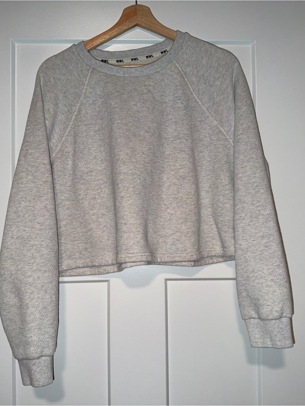 Madewell MWL Cropped Sweatshirt Gray Size L 100% Cotton